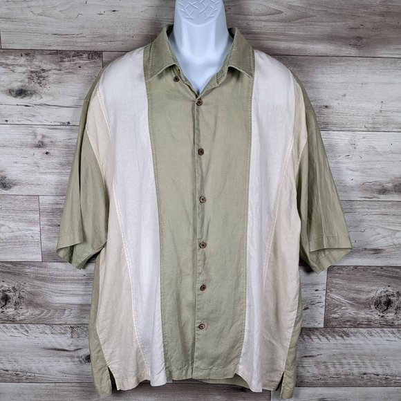 BAHIO* Men's Short Sleeve Button Down Straight Hem 100% Linen Shirt~ Size 2X - Picture 3 of 15